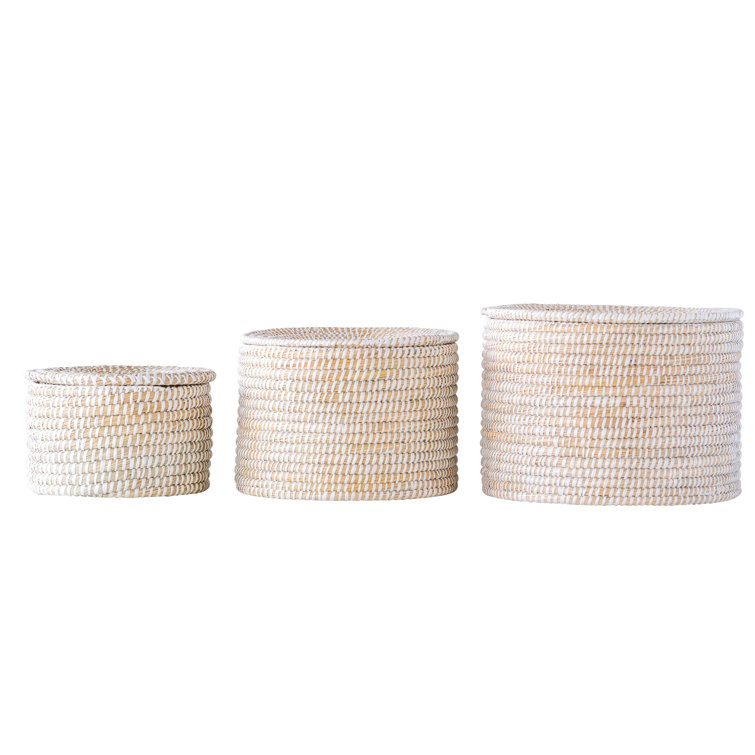 3-Pc Rattan Basket Set