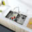 Stainless Steel Kitchen Sink, 33″X22″ Single Bowl, Overmount Handmade Sink In Brushed, With Cutting Board, Colander, Grid
