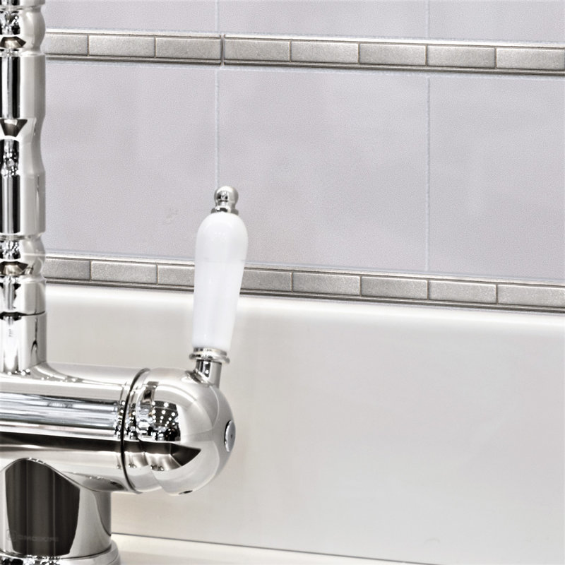 6'' L x 0.5'' W Tile Trim, Pewter Nickel
