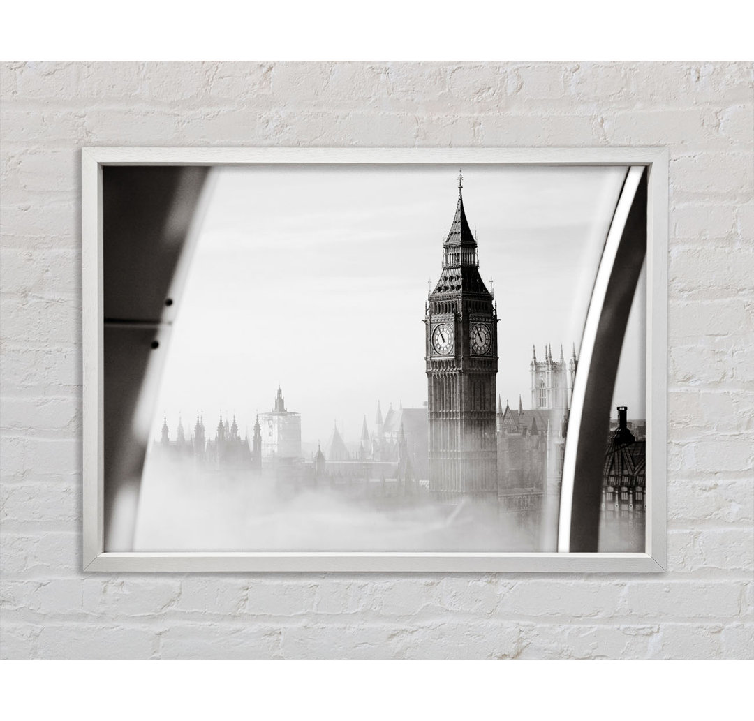 Big Ben Through The London Eye Mist - Einzelner Bilderrahmen Kunstdrucke auf Leinwand