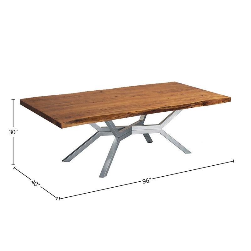 Table de salle à manger Live Edge, H 30 po x L 96 po x l 40 po, Acacia