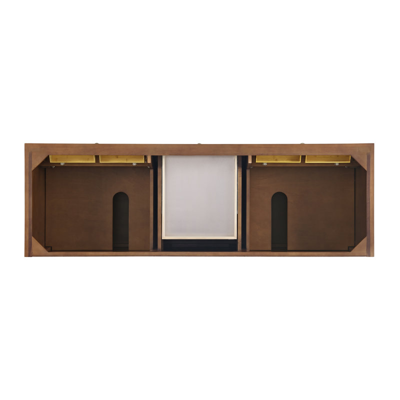 Lorelai 72'' W Double Vanity, Eternal Jasmine Pearl, Mid-Century Walnut