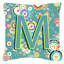 Monogramme initiale cercle cercle intérieur/extérieur Throw Pillow-14982839-14982842
