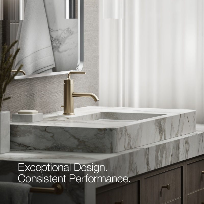 Purist Single Hole Bathroom Faucet, Vibrant Brushed Bronze