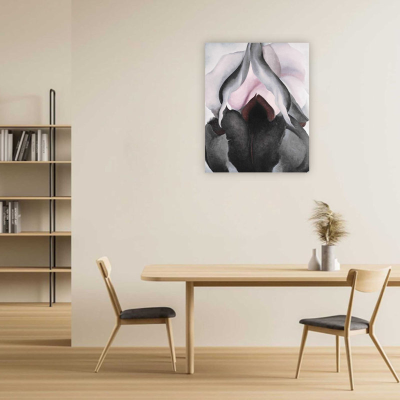 Art mural noir iris sur toile tendue - pour le salon, la chambre à coucher ou le bureau - 24 x 32