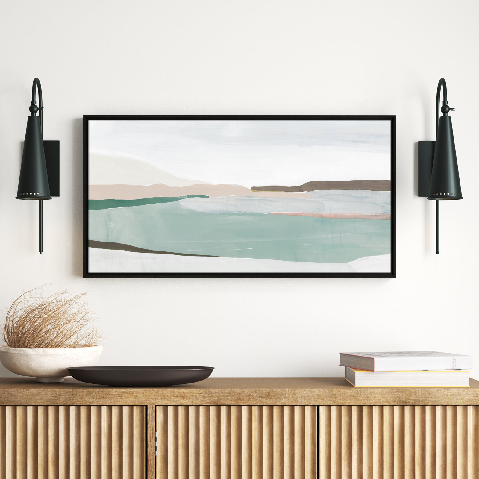 Kerala "Sole of the Land II" Print, 19.5" H x 37.5" W x 2" D, Espresso