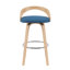 Tabouret de bar ou de comptoir pivotant moderne Maxime avec siège rembourré et dossier en bois courbé-14069358-14069360-16050731