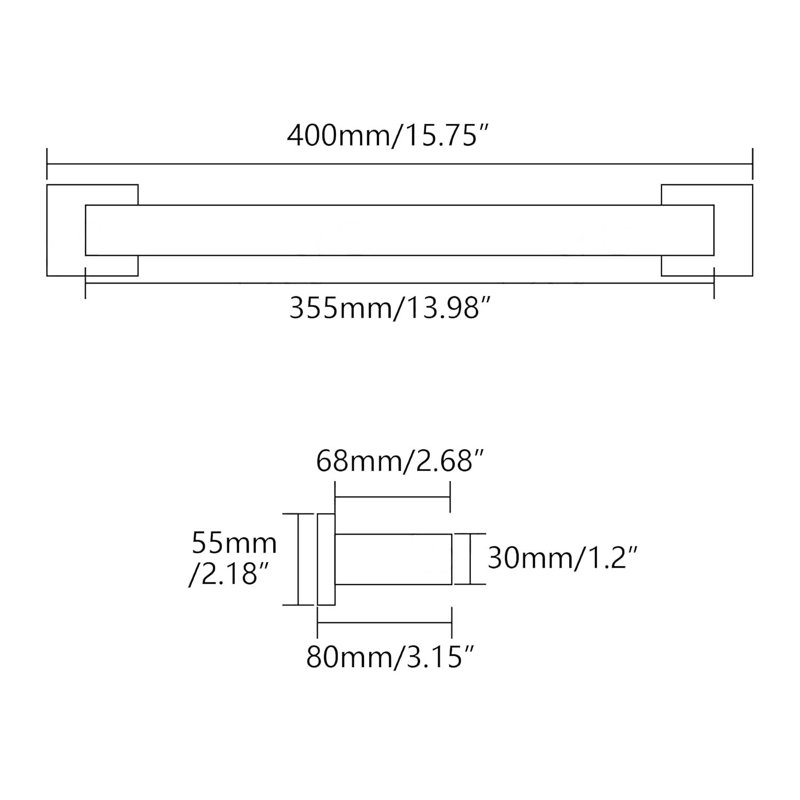 41cm Wall Mounted Required Towel Bar, Polished