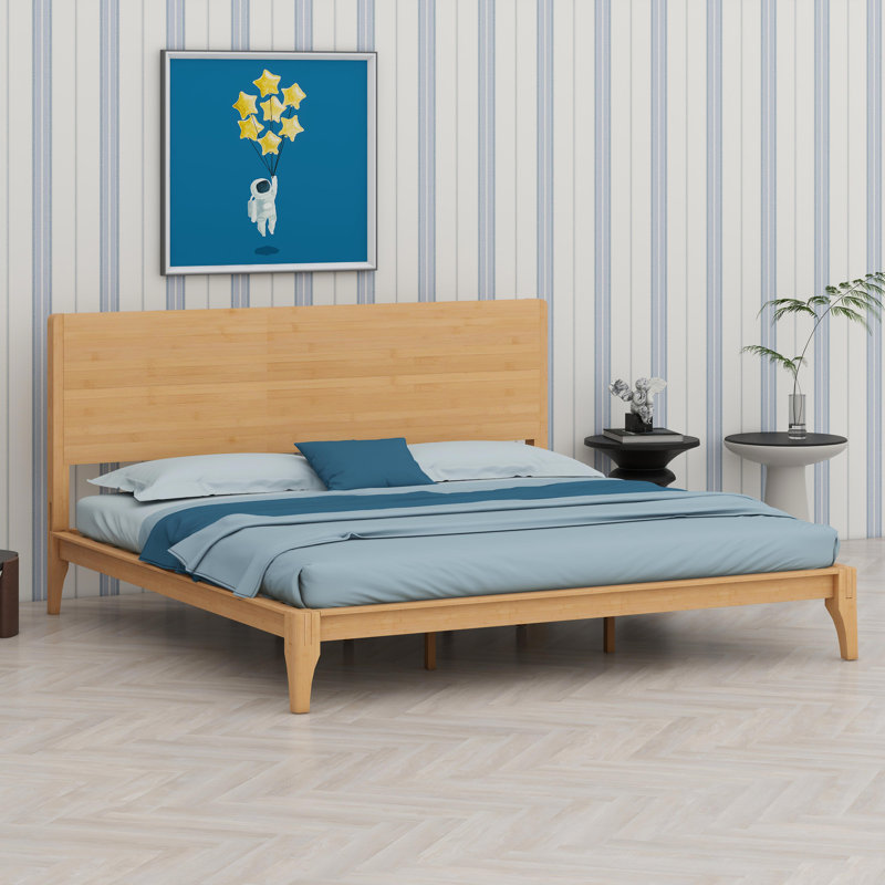 Lit plateforme en bois de bambou, Naturel