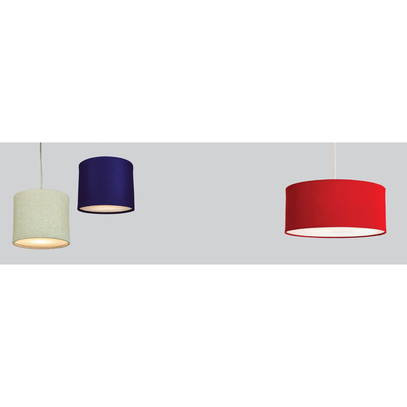 Kobe Drum Pendant Shade, Red, 11.8" H x 23.6" W x 23.6" D