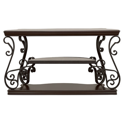 Gretta Merlot 2-Shelf Sofa Console Table