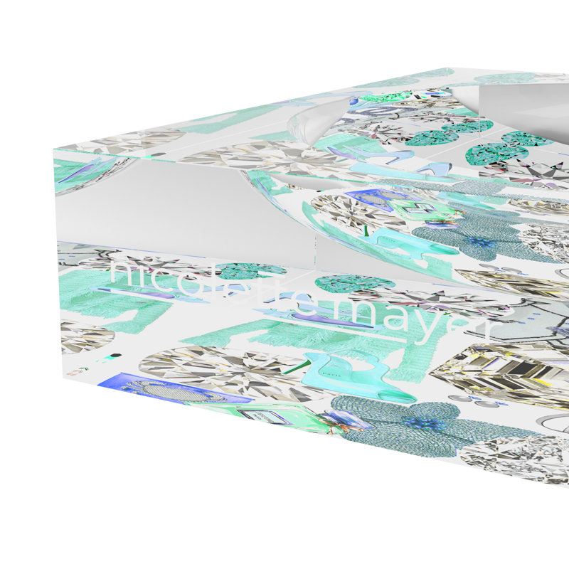 Bougie Acrylic Decorative Tray, 6"W x 6"D x 2"H