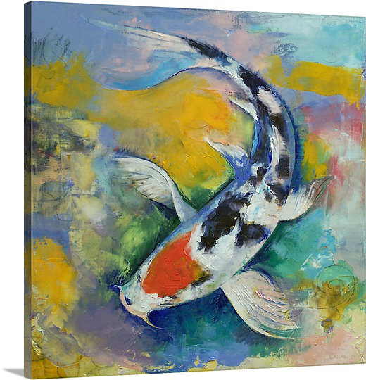"Winkel Tancho Sanke Koi" par Michael Creese, reproduction d'art sur toile, H 20 po x l 20 po x P 1,25 po
