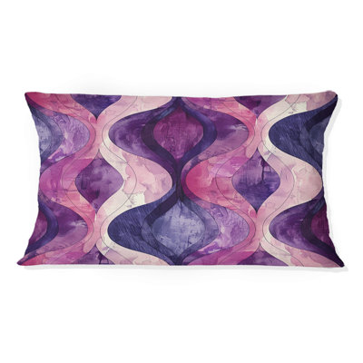 Coussin lombaire mauve rose Mid-Century