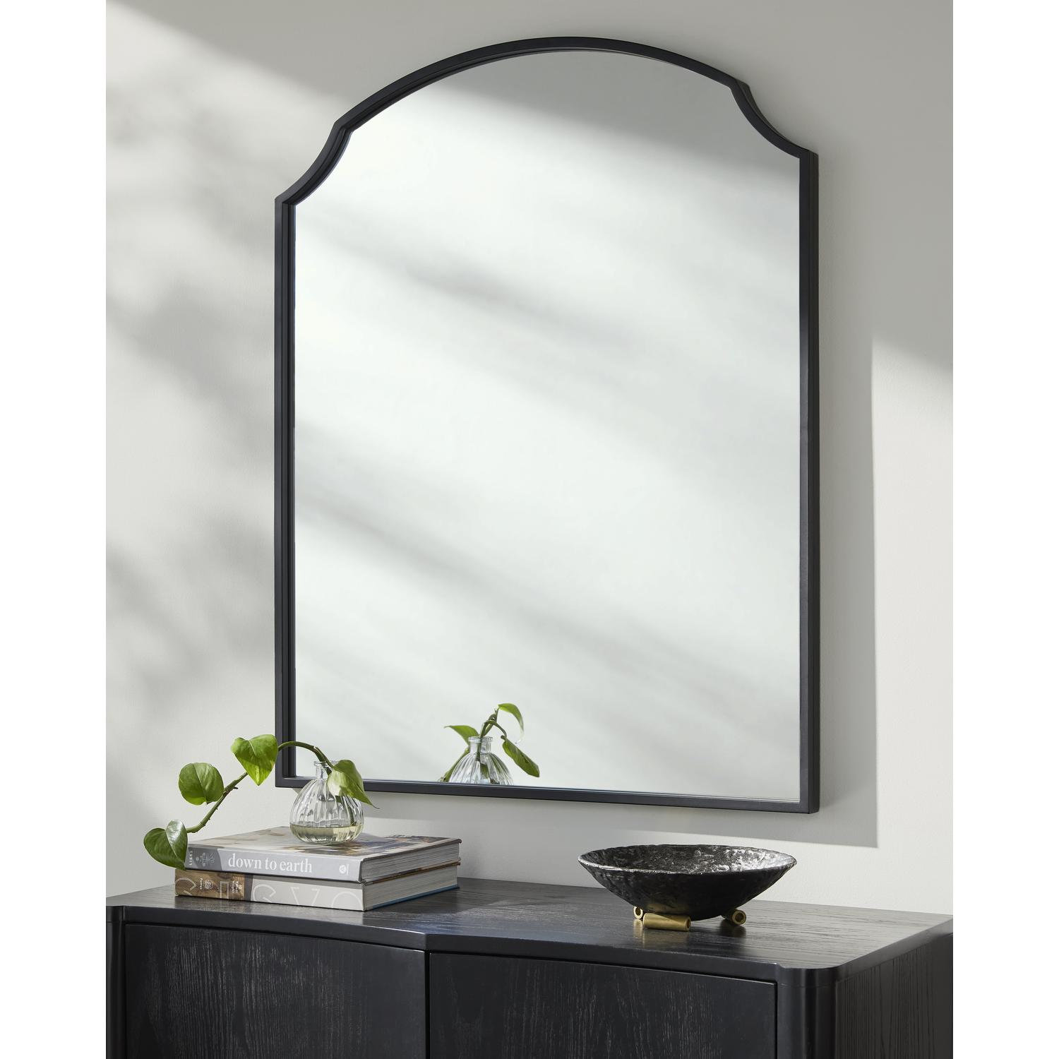 Sheley Arch Wall Mirror, Black