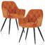 Velvet Upholstered Armrests Tufted Dining Chair with Wide Back 50cmH-753914230
