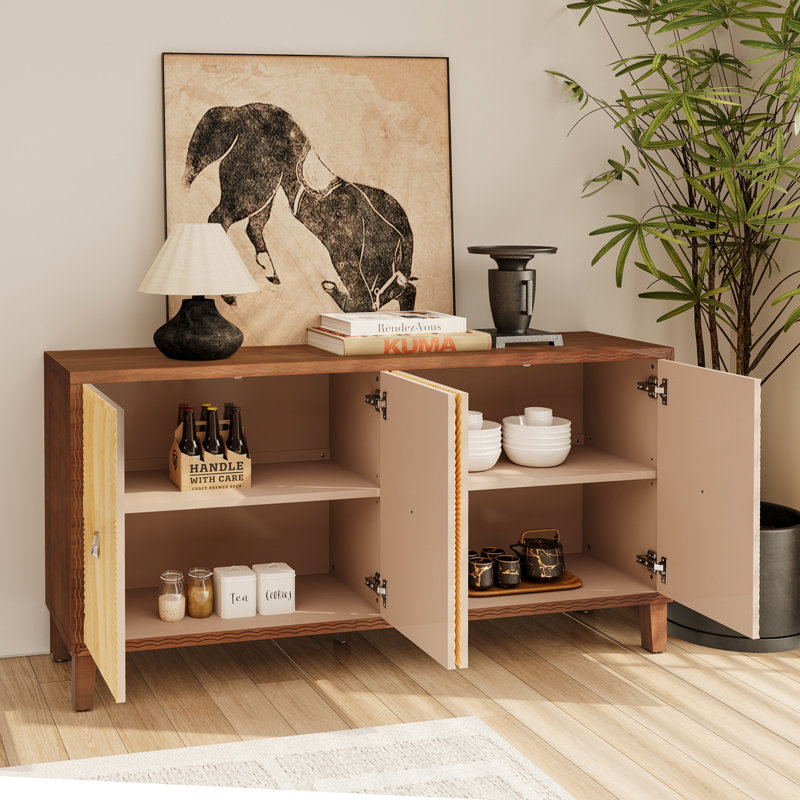 Armoire de rangement Vintage 4 portes, Brun
