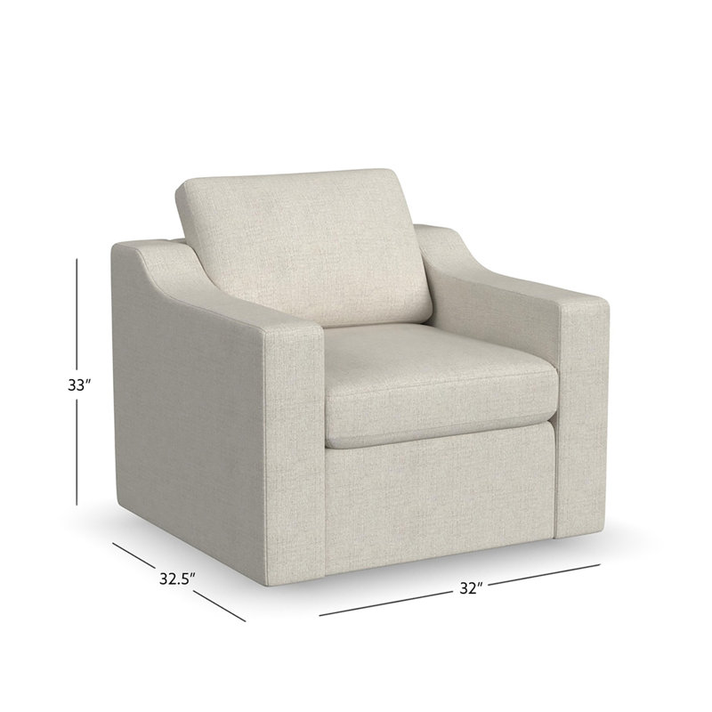 Lockheart 32" Accent Chair Slope Arm, Natural 