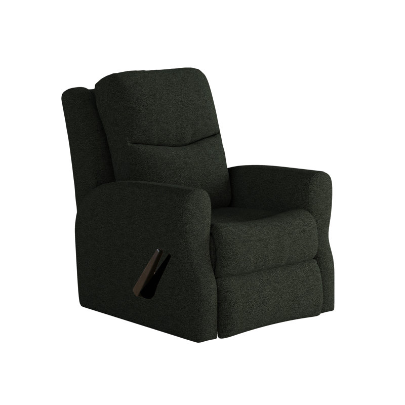Fame Swivel Rocker Recliner, Medium Dark Gray Polyester