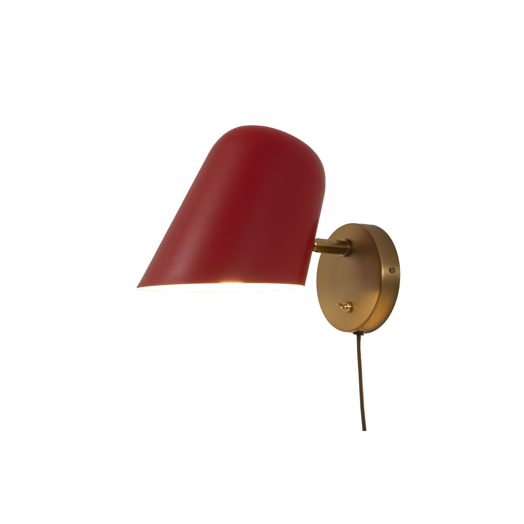Culver Wall Sconce - plug-in, Crimson Red/Gold