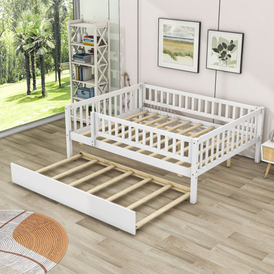  Wooden Daybed with with Trundle and Slats