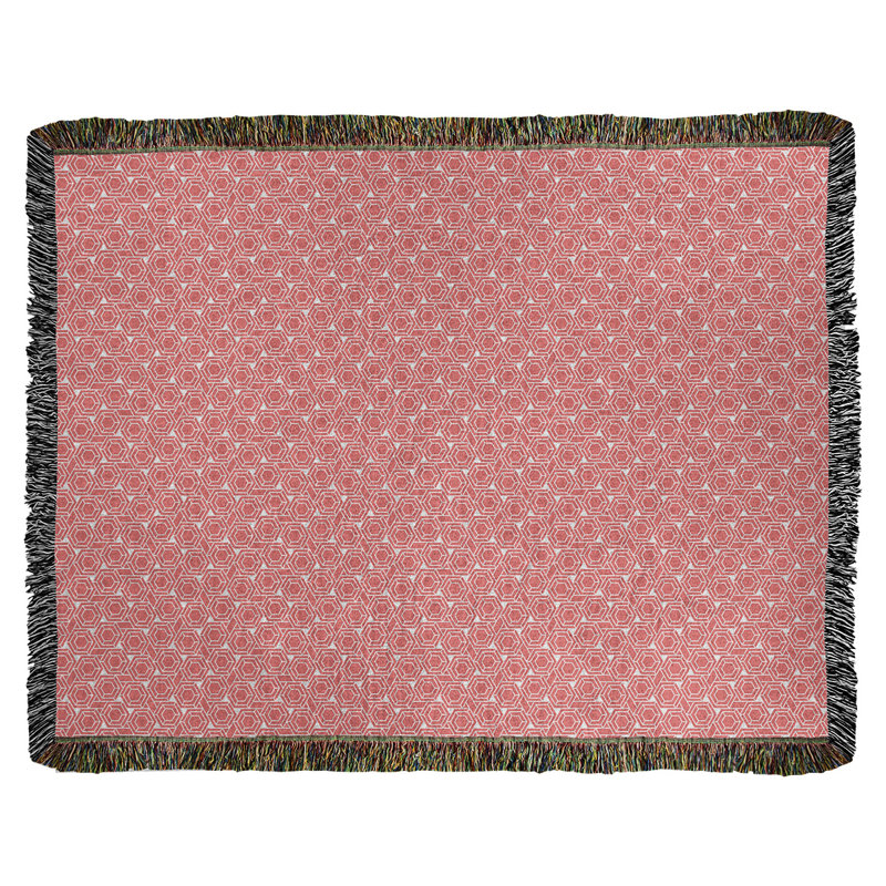 Couverture tissée hexagonale Katelyn Elizabeth, l 37 po x L 52 po, Rouge