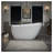 60" Freestanding Acrylic Bathtub with Pop-Up Drain and Integrated Overflow, Glossy White Finish, Brushed Gold Drain Cover