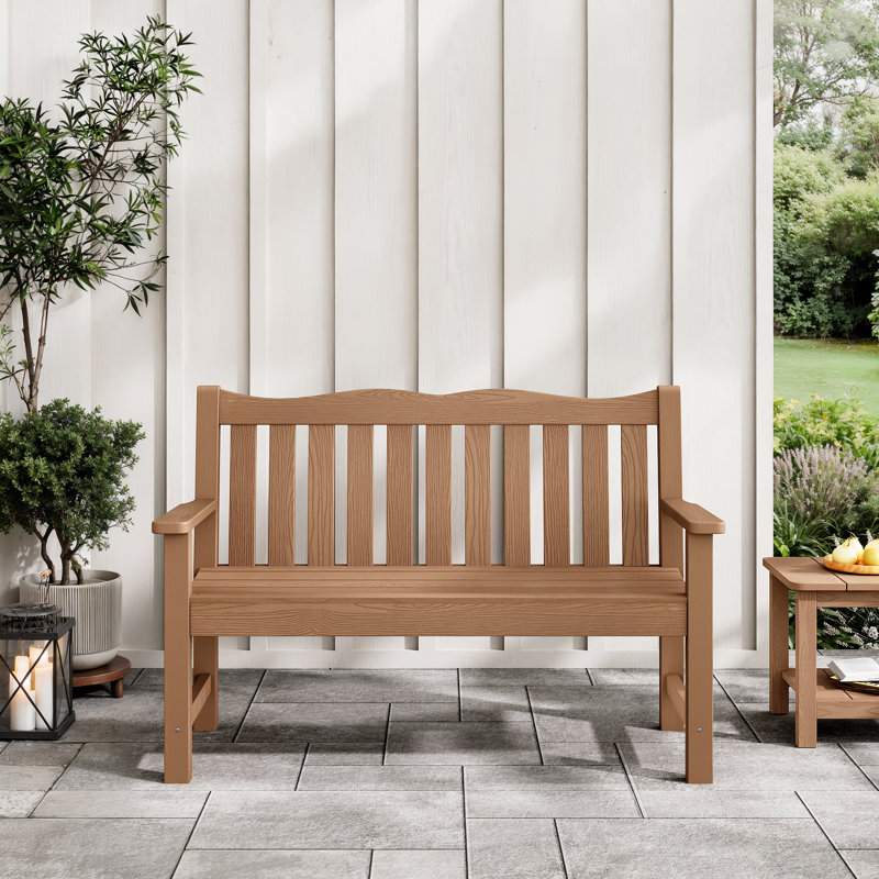 Banc d'extérieur imperméable 49 po, Teck naturel