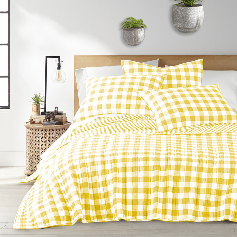 Elijah Yellow Quilt Set, Full Quilt + 2 Standard  Shams