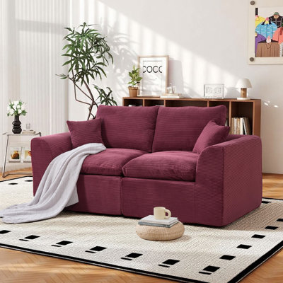 80.3''Modern Corduroy Modular Sectional Compression Sofa