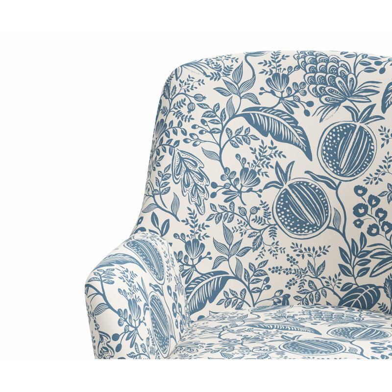 Chaise de bureau avec base Yvette, Lin bleu et grenade RPC, Matte Black