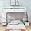 Lit superposé simple au-dessus de double en bois avec tablettes et tiroirs Jaretsi-550424747