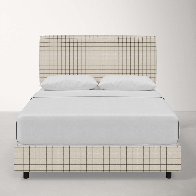 Lit tapissier Marquise, Simple, Ligne verte Tattersall