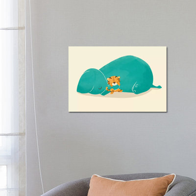 Tiger Mother by Jay Fleck - Wrapped Canvas Print