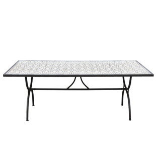 Amy-Jo Rectangular Cement Tile Dining Table