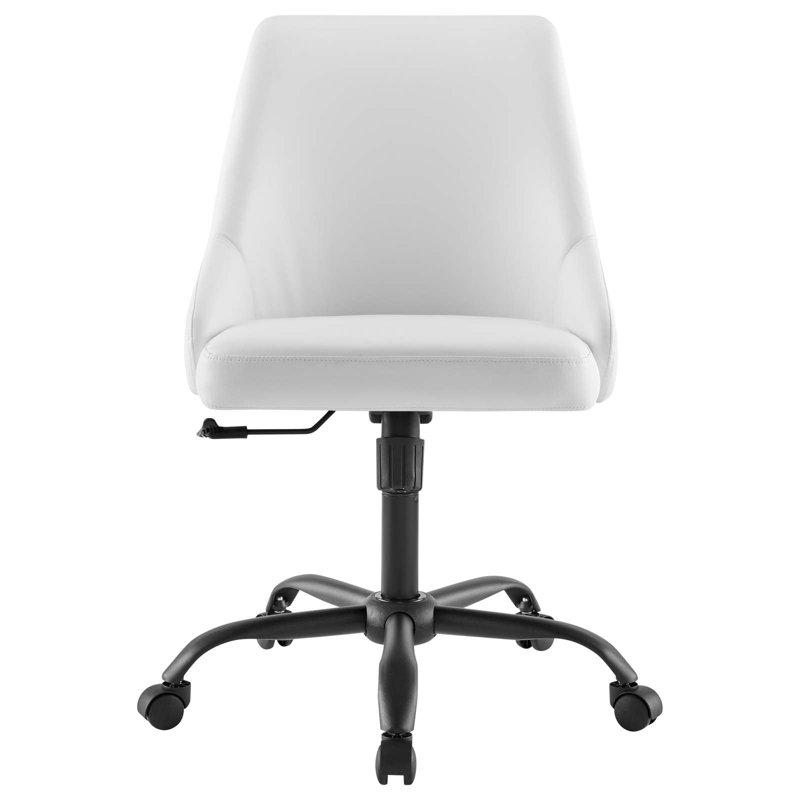 Designate Swivel Vegan Leather Office Chair, White