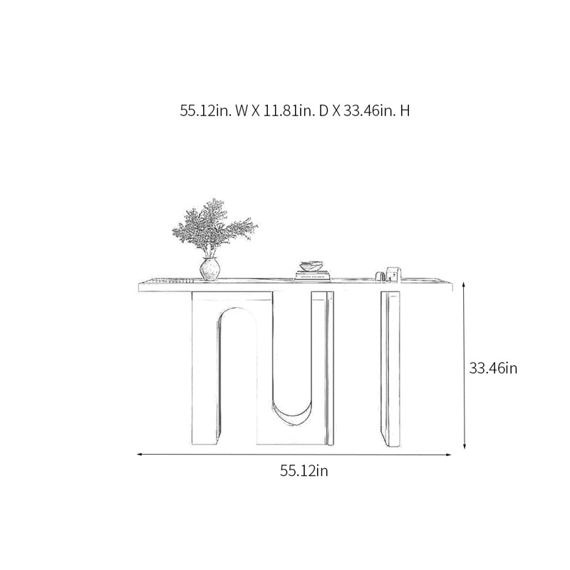 Console Modern Minimalist Art, H 33,46 po x l 55,12 po x P 11,81 po, Blanc