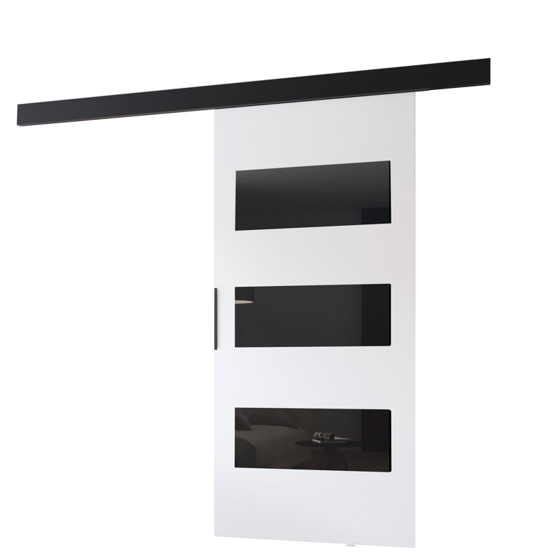 Sliding Door Prim E, Interior Door, White/Black, 76cm x 205cm