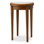 Side Table Hensley Round Mahogany Wood Caramel Finish Beige Marble
