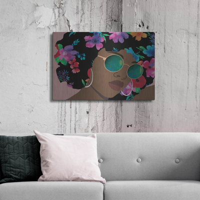 «Butterfly Diva 2» par Alonzo Saunders, art mural en métal, 36 po x 24 po