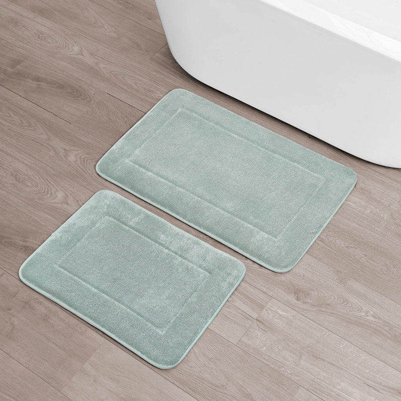 Inglestone Common Non-Slip Bath Rug, Aqua, 17"  x 24"  / 20"  x 32" 