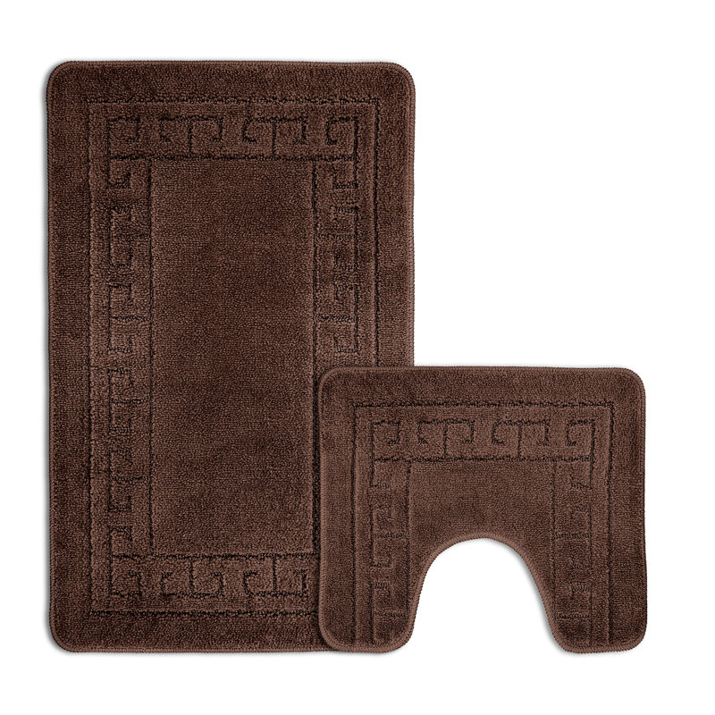Kelya Greek Key Bath Set, Chocolate