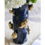 Vase 8X8X15.5 "en céramique bleue