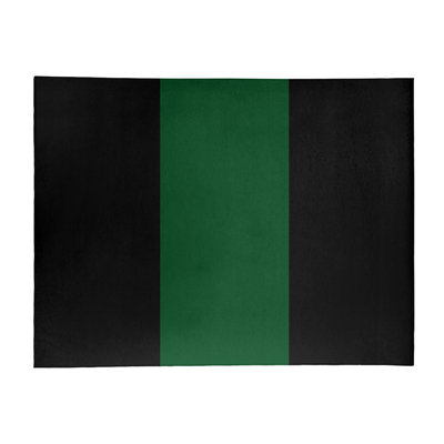 Tapis noir/vert rayé