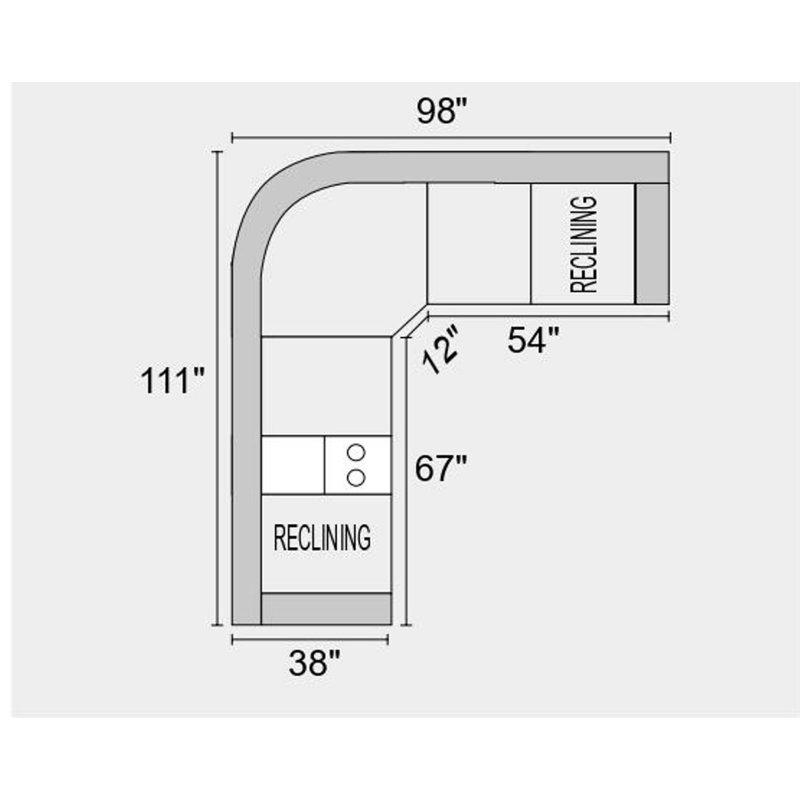 Canapé modulaire réversible de 48 po de large avec repose-pieds