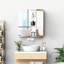 Armoire à pharmacie avec cadre en acier inoxydable 24 po x 26 po pour salle de bain, organisateur de rangement mural avec portes doubles, argent