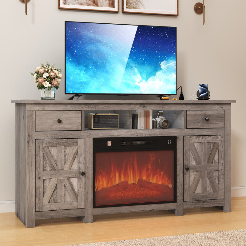  Meuble télé 59 po avec foyer électrique 24 po 59 po