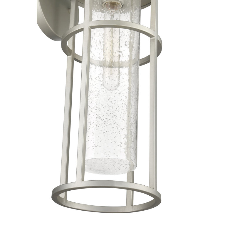 Lanterne murale d'extérieur en verre ensemencé Encompass, Aluminium satiné, H 18,33 po x l 7 po x P 8,88 po