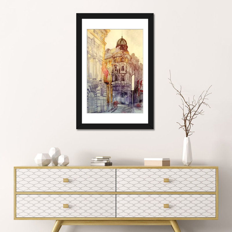 « wien » par maja wronska, impression sur toile, H 24 po x l 16 po x P 1 po, Papier d'art encadré noir, Blanc
