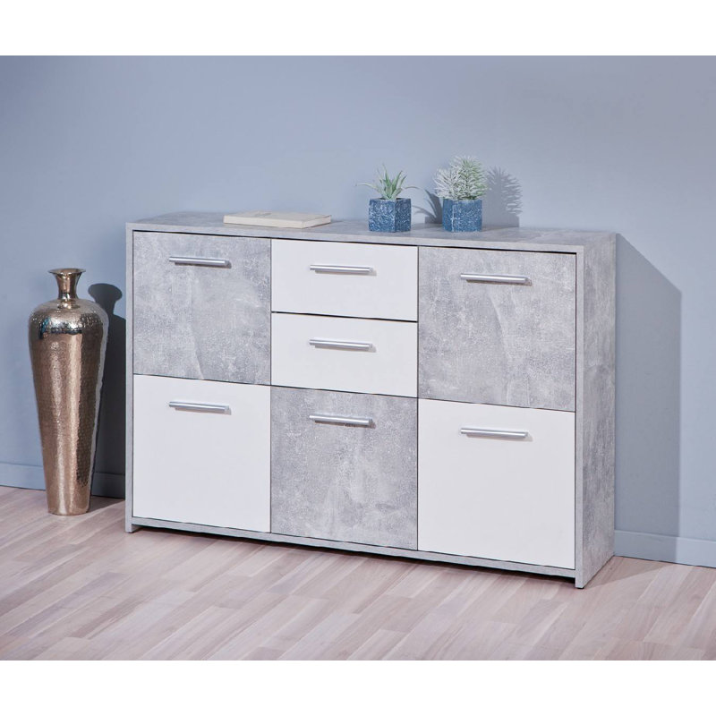 Brooke-Marie 115cm Sideboard, White/Grey